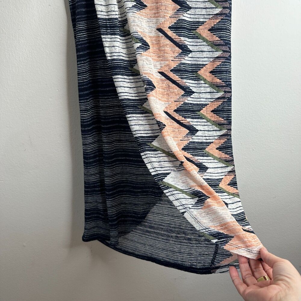 Anthropologie Maeve Plata Aztec Stripes Knit Midi Blue White & Peach XS - Picture 7 of 13